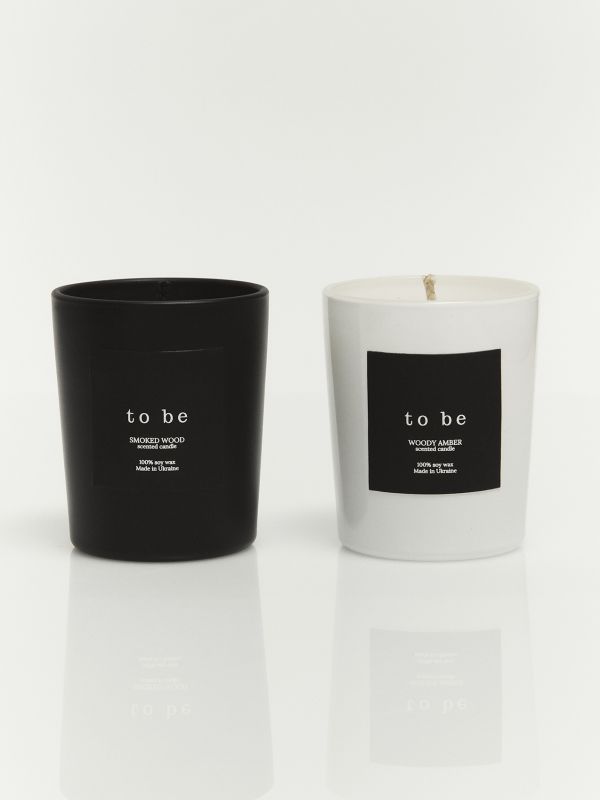   Scented Candle Set “to be”, WOODY AMBER & SMOKED WOOD