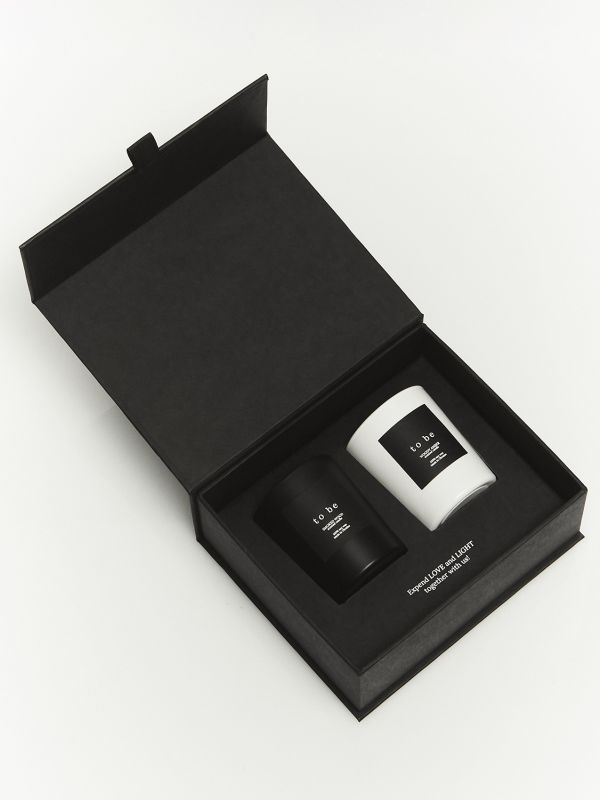   Scented Candle Set “to be”, WOODY AMBER & SMOKED WOOD