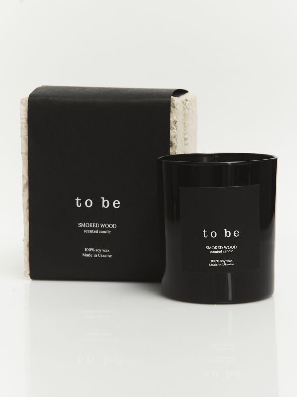   Scented Soy Candle “to be”, SMOKED WOOD
