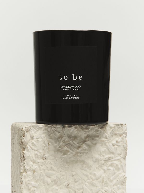   Scented Soy Candle “to be”, SMOKED WOOD