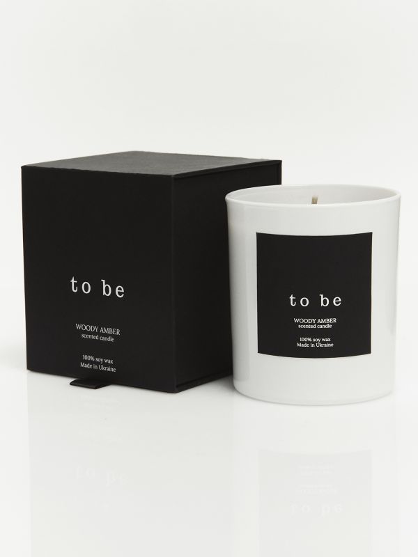 Scented Soy Candle “to be”, WOODY AMBER
