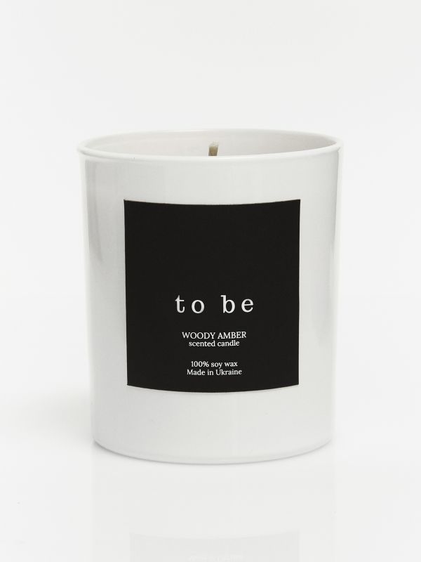 Scented Soy Candle “to be”, WOODY AMBER
