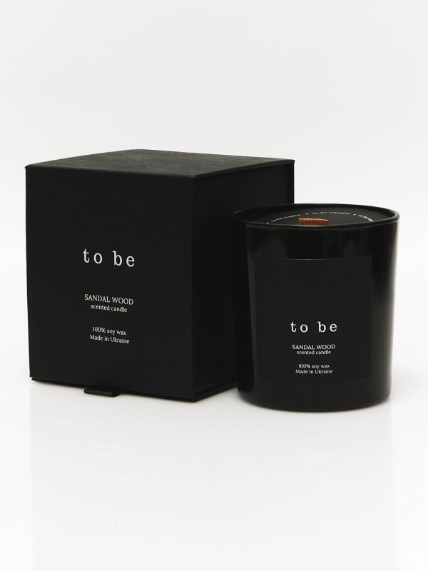Парфумована свічка з білого соєвого воску SANDAL WOOD у подарунковій коробці